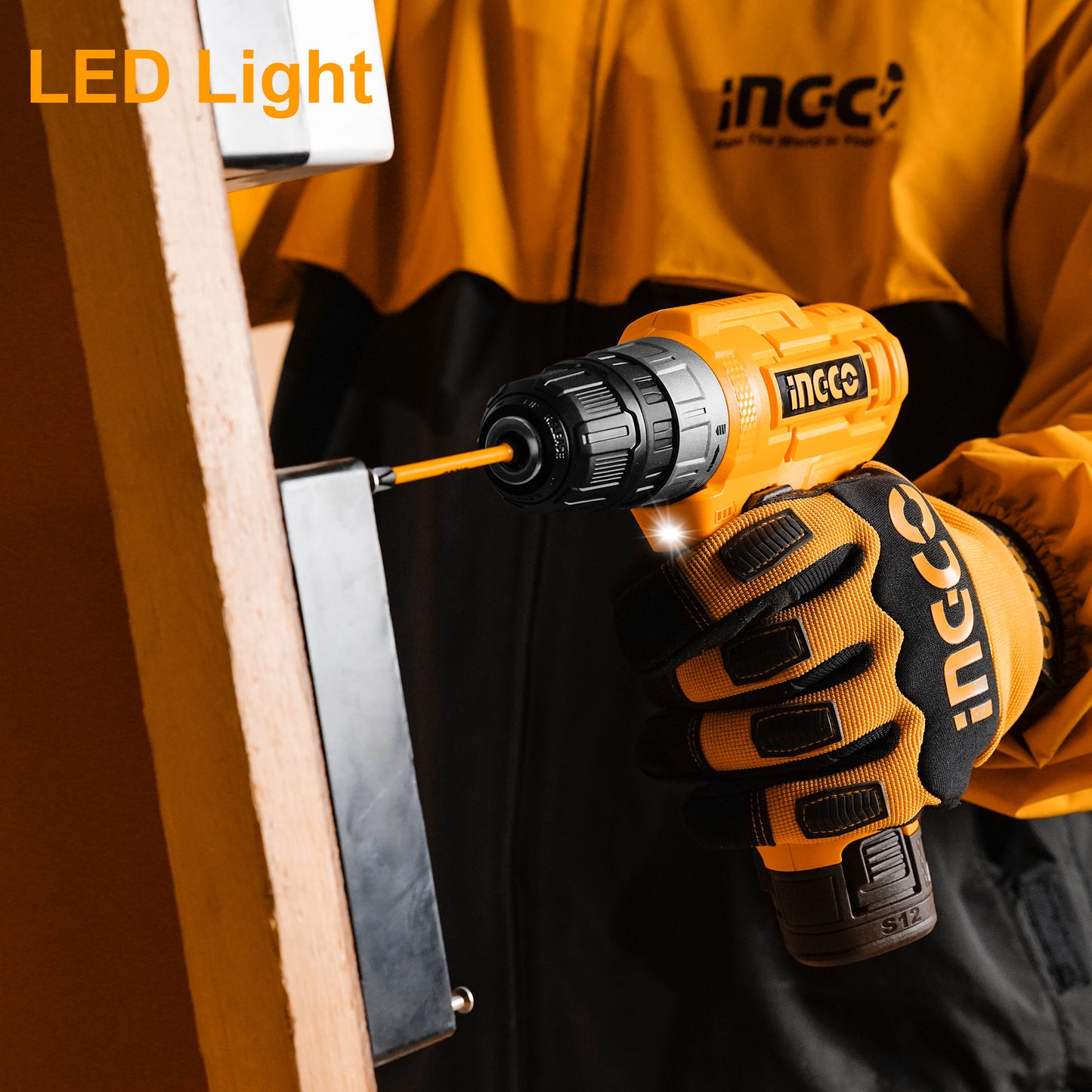 INGCO 12V Cordless Drill, 20NM, 750 RPM, 15+1 Torque, LED Light